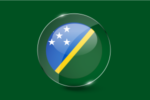 所罗门群岛国旗光泽圆形按钮