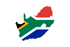 南非地图与国旗