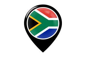 南非国旗地图图钉图标