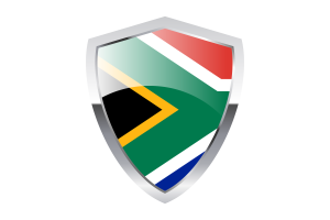 南非国旗与尖三角形盾牌