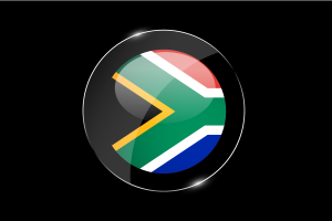 南非国旗光泽圆形按钮
