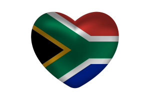 南非旗帜心形