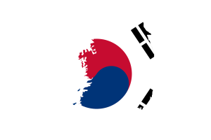 韩国地图与国旗