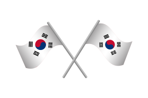 韩国国旗徽章矢量免费