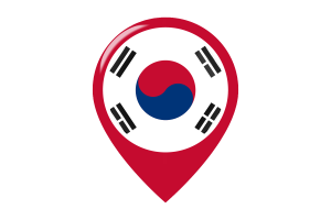 韩国国旗地图图钉图标