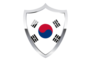 带有中世纪加热器盾牌的韩国国旗