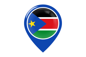 南苏丹国旗地图图钉图标