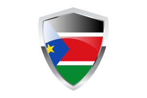 南苏丹国旗与尖三角形盾牌