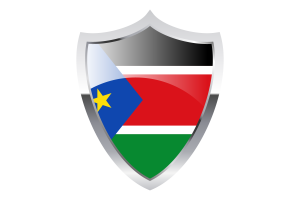南苏丹国旗与中世纪加热器盾牌