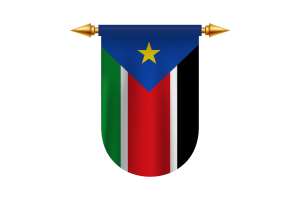 南苏丹国旗徽章矢量图像