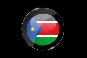 南苏丹国旗光泽圆形按钮