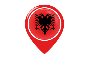 阿尔巴尼亚国旗地图图钉图标