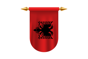 阿尔巴尼亚国旗标志矢量图像