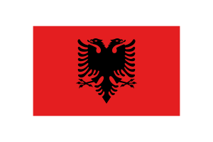 阿尔巴尼亚国旗三角形矢量插图