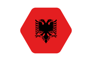 阿尔巴尼亚国旗矢量插图