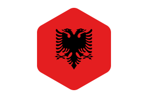 阿尔巴尼亚国旗圆形六边形