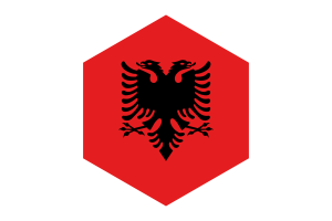 阿尔巴尼亚国旗六边形