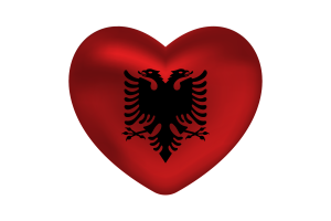 阿尔巴尼亚旗帜心形