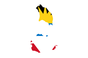 安提瓜和巴布达地图与旗帜