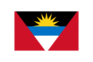 安提瓜和巴布达旗帜三角形矢量插图
