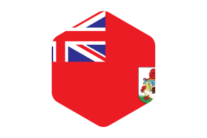 百慕大旗帜圆形六边形