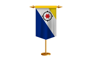 博内尔岛旗帜插图与支架