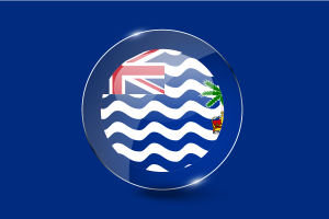 英属印度洋领地旗帜光泽圆形按钮