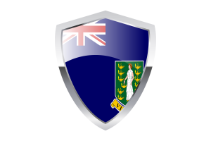 英属维尔京群岛旗与尖三角形盾牌