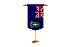 英属维尔京群岛旗帜插图与支架