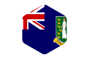 英属维尔京群岛旗帜圆形六边形