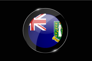 英属维尔京群岛旗帜光泽圆形按钮