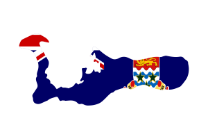 开曼群岛地图与旗帜