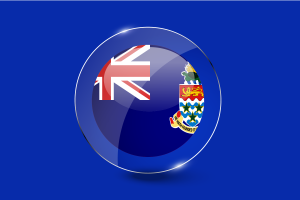 开曼群岛旗帜光泽圆形按钮