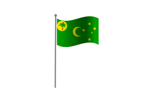 挥舞着科科斯（基林）群岛的旗帜