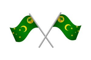 科科斯（基林）群岛旗帜徽章矢量免费