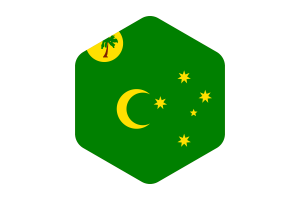 科科斯（基林）群岛旗圆形六边形