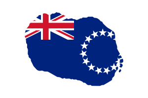 库克群岛地图与旗帜