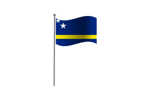 挥舞着库拉索岛的旗帜