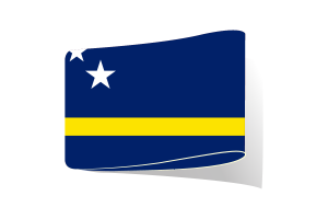 库拉索岛旗帜插图剪贴画