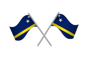 库拉索岛旗帜徽章矢量免费