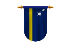 库拉索岛旗帜标志矢量图像