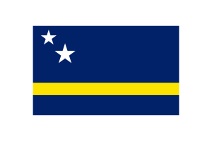 库拉索岛旗帜三角形矢量插图