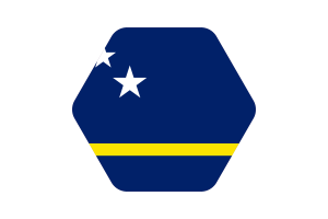 库拉索岛旗帜矢量插图