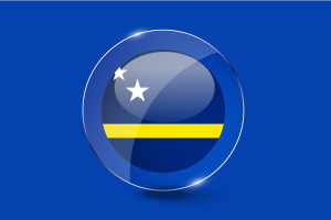 库拉索岛旗帜亮面圆形按钮