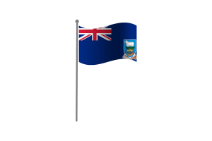 挥舞着福克兰群岛旗帜