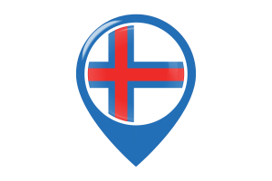 法罗群岛旗帜地图图钉图标