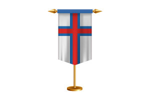 法罗群岛旗帜插图与支架