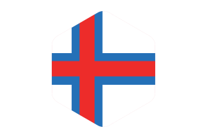 法罗群岛旗帜圆形六边形