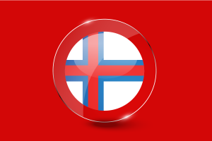 法罗群岛旗帜光泽圆形按钮