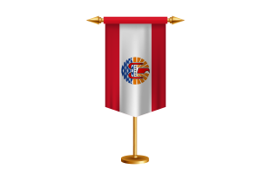 法属波利尼西亚旗帜插图与支架